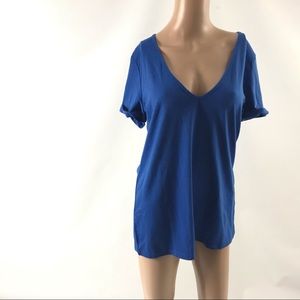 Beyove Women Tee Size M Blue Sleeveless Top Shirt